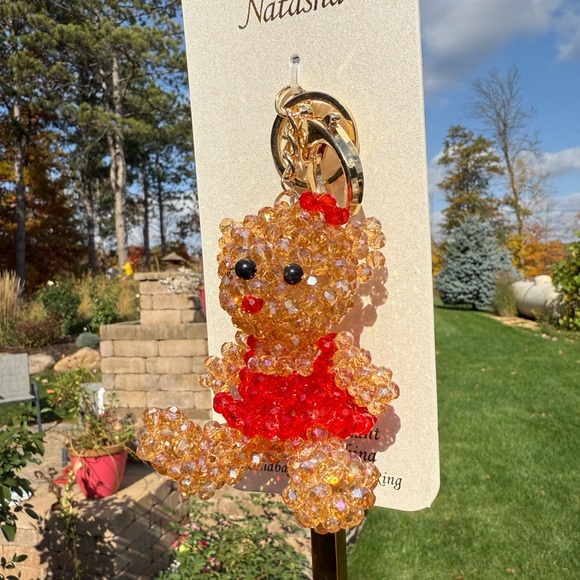 NWT! Crystal Teddy Bear Large Beaded High Quality Keychain - Picture 4 of 7